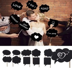 Photo Booth Props Kit,Writable Black Paper Card Board Photographing Props