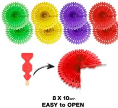 44pcs Birthday Party Decorations, Banner, Paper Fan, Garland, Swirl, Balloons