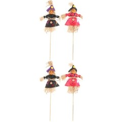 4 Pcs mini scarecrow on a stick Garden Portable Outdoor Scarecrow Decors Garden