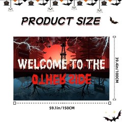 Welcome To The Other Side Backdrop 100x150cm Halloween Horror Photo Banner NEW
