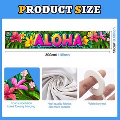 Aloha Backdrop Banner Hello Summer Hawaiian Tropical Theme Supplies Outdoor B…