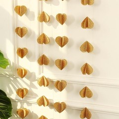 4 Pack 3D Heart Garland Vintage Pages Recycled Book Garland Newspaper Bunting…