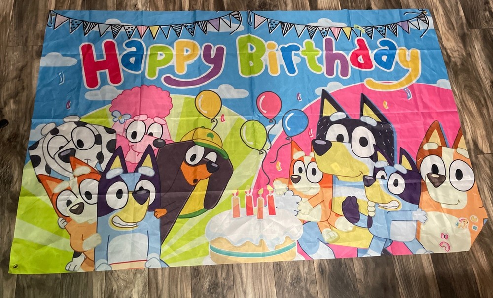 Bluey Birthday Photo Background Backdrop 4’x6’