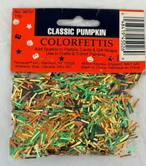 Vintage Amscan 1/2oz/14g Printed Classic Pumpkin Yellow/Green/Orange Confetti