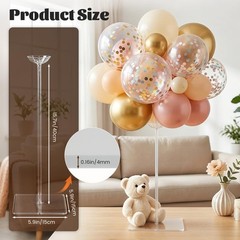 6 Pack 15.75 Inch Clear Acrylic Balloon Stands, 15.75 Inch Balloon Stand Kit …