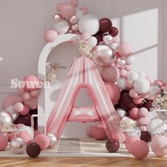 SUWEN 40 Inch Pink Large A Letter Balloons Big Foil Helium Letter Balloons A-Z