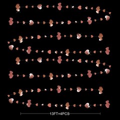 Valentines Day Party Decorations Rose Gold 52 Foot (Pack of 4),
