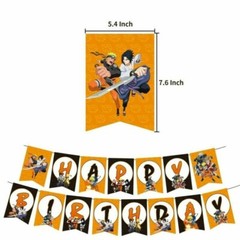 Anime Naruto Birthday Party Decor Set Happy Birthday Banner Balloons Cake Topper