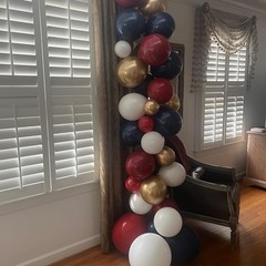 Red White Blue Balloons Arch Double Stuffed Navy Dark Ruby Garland 4th July