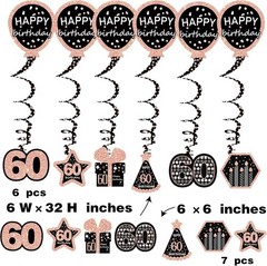 60th birthday decorations for women – (21pack) cheers to 60 years rose gold