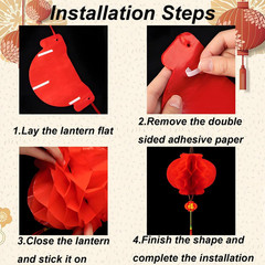 10Pcs Chinese Lanterns – round Hanging Chinese New Year Lantern Lunar New Year D