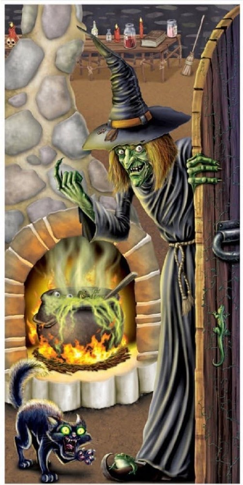 Witch’s Brew Door Cover Haunted House Halloween Party Hanging Decoration