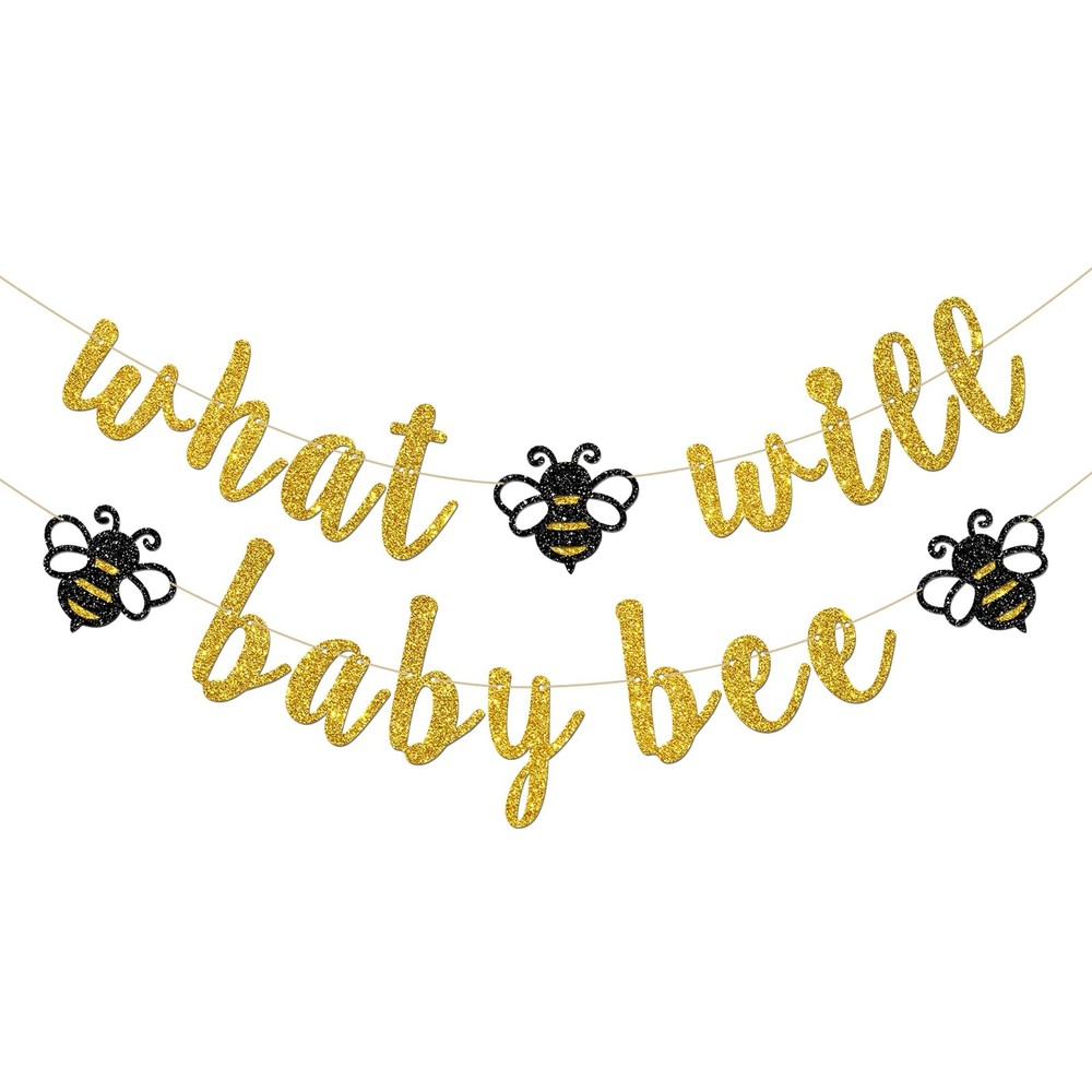 What Will Baby Bee Banner, Bumble Bee Theme Baby Shower Party Decorations, Mo…