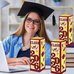 12 PCS Light Up Graduation Centerpieces Class Of 2026 Lantern Boxes Maroon