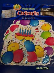 Balloon Fun Streamers Bright Colors Adult Birthday Party Decoration Cutouts