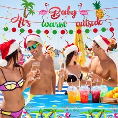 2 Pcs Summer Christmas Banner Baby It’s Warm Outside Banner Decorations Party…