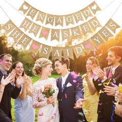 3 Pieces She Said Yes Banner Engaged Sign Burlap Banner He Asked She Said Yes De