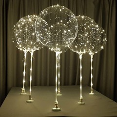 warm white 6pc LED Light up Balloon with sticks, stands and batteries, Table …