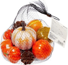 128pc Rustic Pumpkin Decoration Set Artificial Pumpkins Leaves Acorns Pinecones