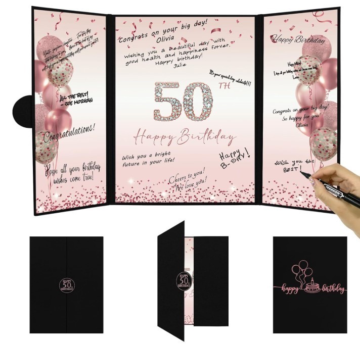 Rose Gold 50Th Birthday Party Decorations for Women, Happy 50Th Birthday Alterna
