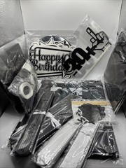 Holkcog Black 40th Birthday Party Kit Decoration for Women, Black Forty Birthday