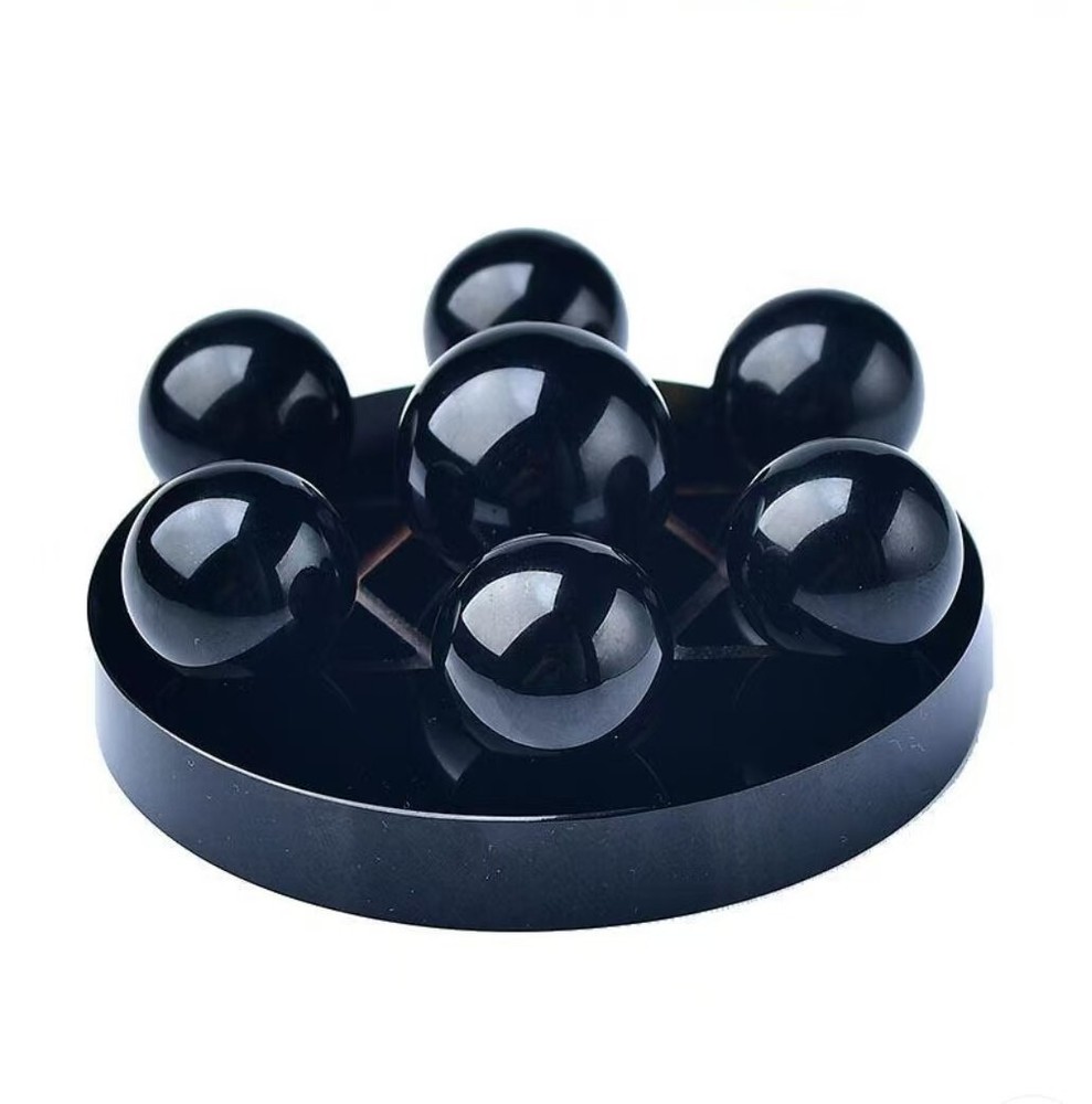 7 pcs FengShui Obsidian Sphere Seven-star Array Energy Meditation and Ba Zi