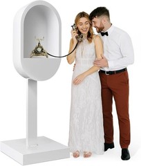 Audio Guest Book Stand Phone Booth Box Recording Table for Wedding Party