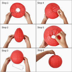 10 Pack Paper Lantern Set Round Hanging Party Decorations Wedding Birthday Decor