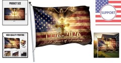 250th Anniversary Flag – 4×6 Ft Foldable Eagle Banner for Indoor & Outdoor Decor