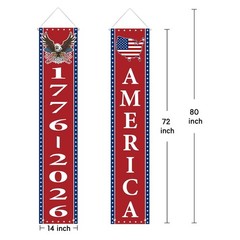 250th Anniversary American Banners – 2 Pack 4th of July Decorations Banner – 177