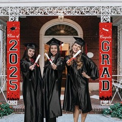 FengRise Graduation Banner Class of 2025, Red Party