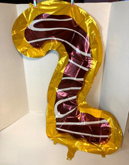 Brown Donut #2 Shape Foil Balloon for Sweet Celebrations Mylar Balloon Decor