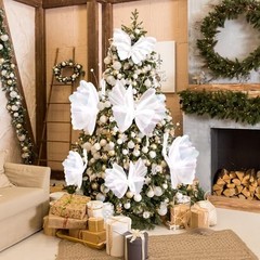 6 Pcs Giant Artificial Butterfly Party Decorations 20 Inch White Classic Style