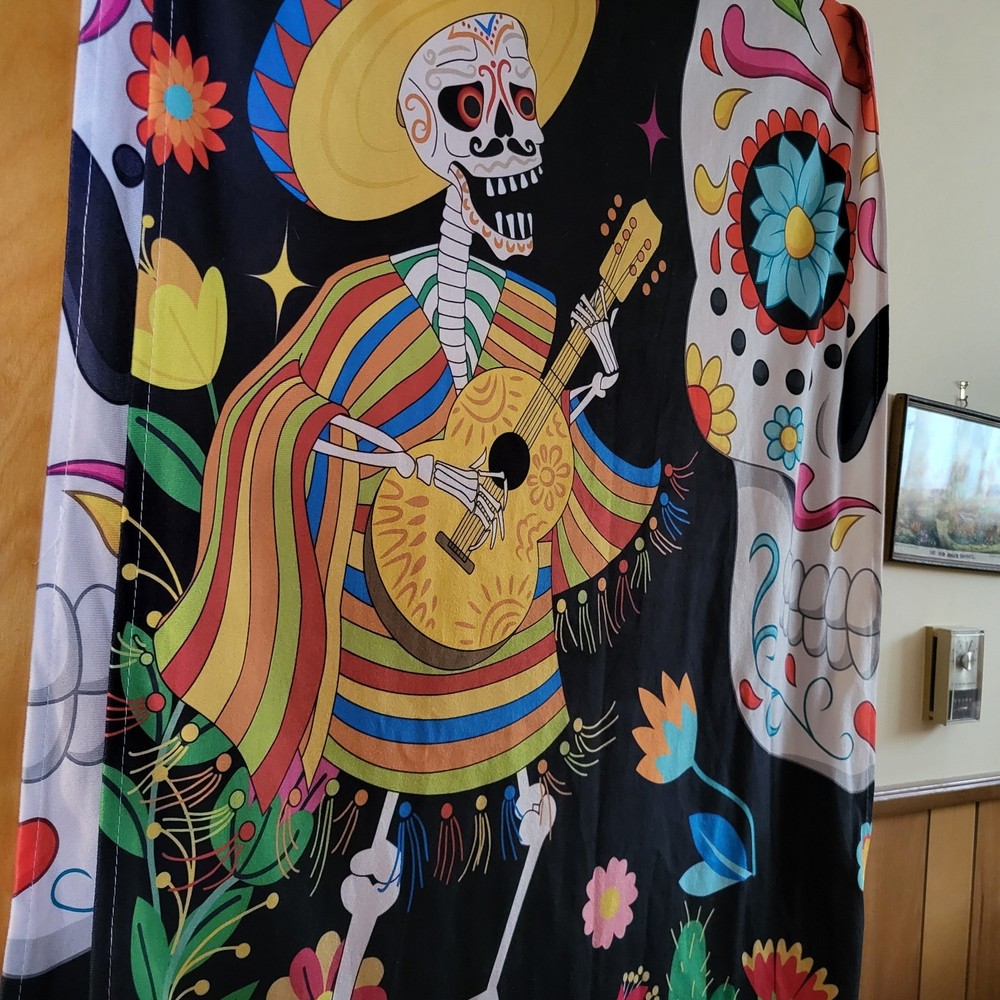 Cinco De Mayo Window Curtains 1 Pair Day Of The Dead