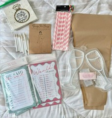 Bridal Shower Games And Decor Flower Bags Guess The Dress Napkins Straws