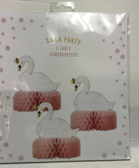 SWAN PARTIES 3 TABLE CENTERPIECES BY TALKING TABLES STANDARD SIZE NEW IN PACKAGE