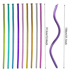 100Pcs 260 Long Balloons Kit with Pump, Shiny Metallic Latex Twisting Balloon fo