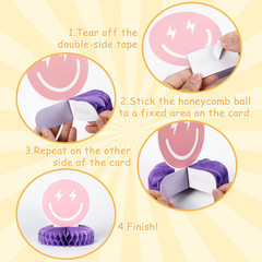 9PCS Smile Face Honeycomb Centerpieces Preppy Smile Face Table Decorations Happy