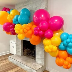 Balloons,S 12 Inch Multicolor Fruit Green Blue and Orange Hot Pink 50PC Rainbow