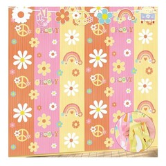 2 Pack Groovy Party Decoration 3.3 × 6.6 ft TwoGroovy Party Decorations Hippie