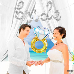 , Huge Diamond Ring Balloons – 29 Inch | Wedding Ring Balloon for Bridal Shower