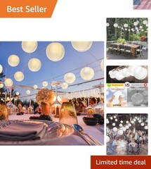 20 Pack 10″ Waterproof White Silk Lanterns for Elegant Outdoor Events
