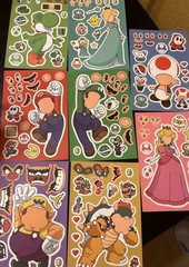 Super Mario Make A Face Stickers Party Supplies Gift Bags Birthday Holiday Fun