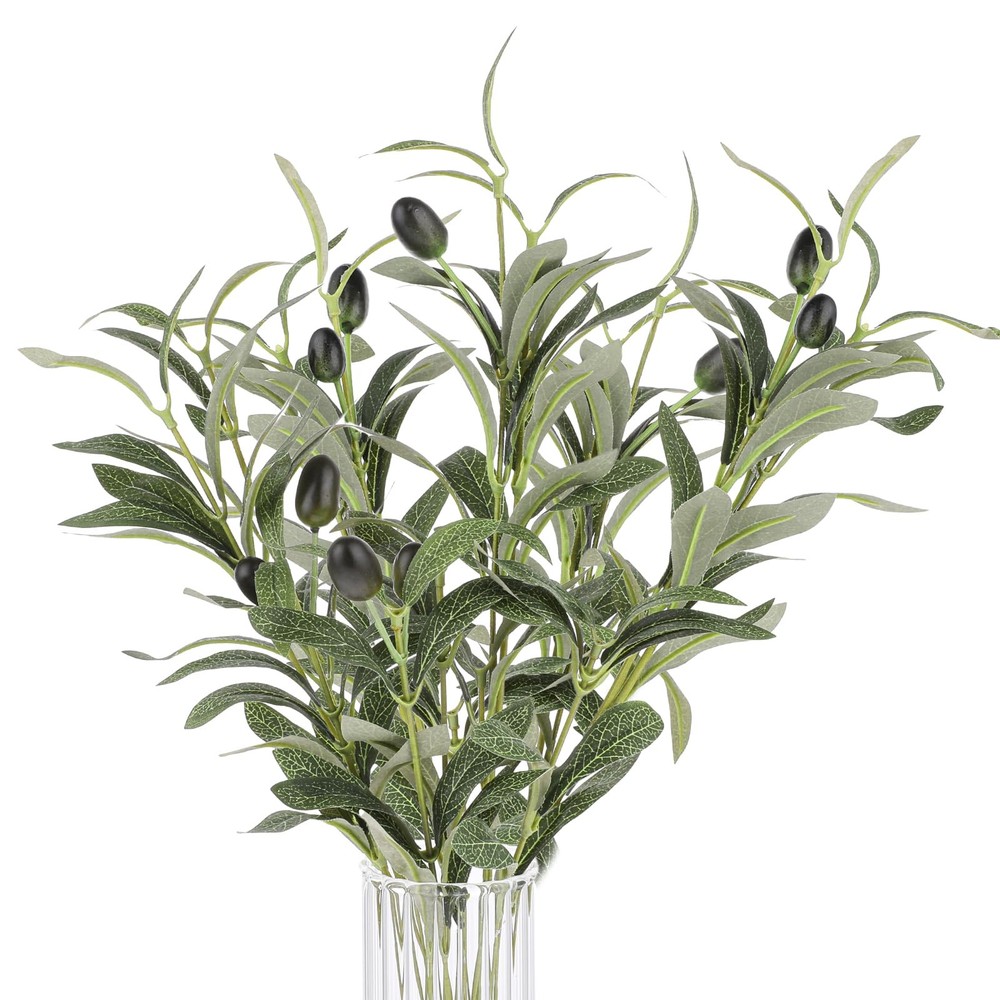 Mozeat Lens 11 Inch Olive Branches for Vases, 5 PCS 11.8 inches, Green