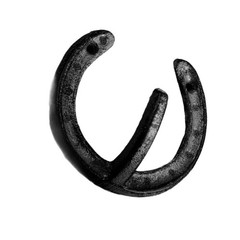 Cast Iron Horseshoe Wall Hook Black Retro Design for Indoor Wall Storage