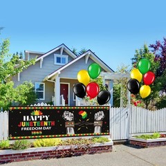 Wettarn 41 Pieces Happy Juneteenth Decorations Large Fabric June 19th Yard Sign