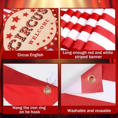 Preboun 3 Pcs Circus Tent Decorations Carnival Theme Party Red White