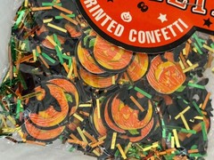 Vintage Amscan 1/2oz/14g Printed Classic Pumpkin Yellow/Green/Orange Confetti