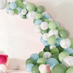 60 Pcs Bow Goose Balloons Set, 12 Inch Blue Green Latex Balloons Silly Goose …
