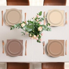 48Pcs Boho Baby Shower Decorations 7″ Gradient Brown Disposable Paper Plates and